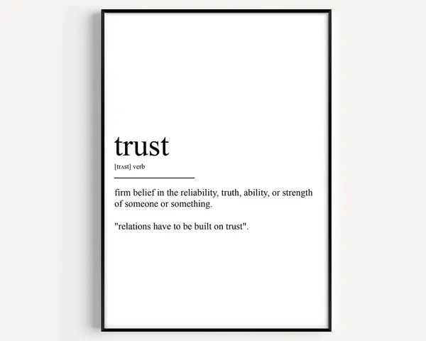 Trust Definition Typography Art Print