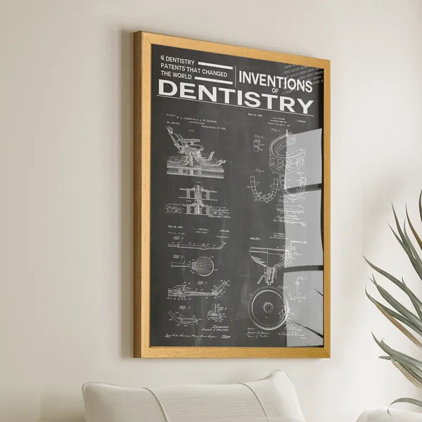 Dentistry Inventions Patent Poster, Dentist Decor