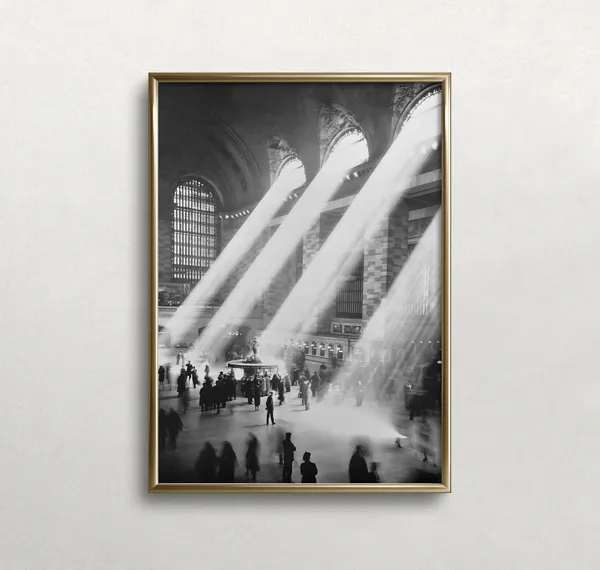 Grand Central Station Black & White Vintage Poster