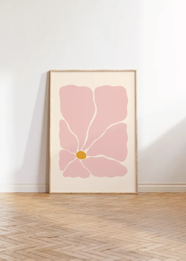 Groovy Flower Art Print, Matisse-Inspired 70s Floral