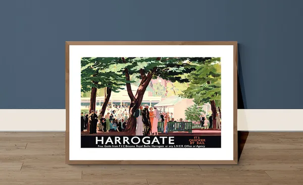 Harrogate Yorkshire England Vintage Travel Poster