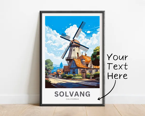 Personalized Solvang Travel Print, California Poster