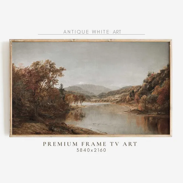 Autumn Vintage Fall Art, Rustic Country Landscape