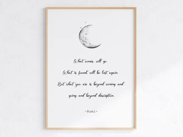 Rumi Quote Print For Spiritual Decor
