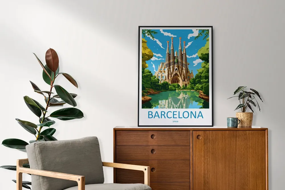 Barcelona Home Decor Gift Travel Poster - Image 2