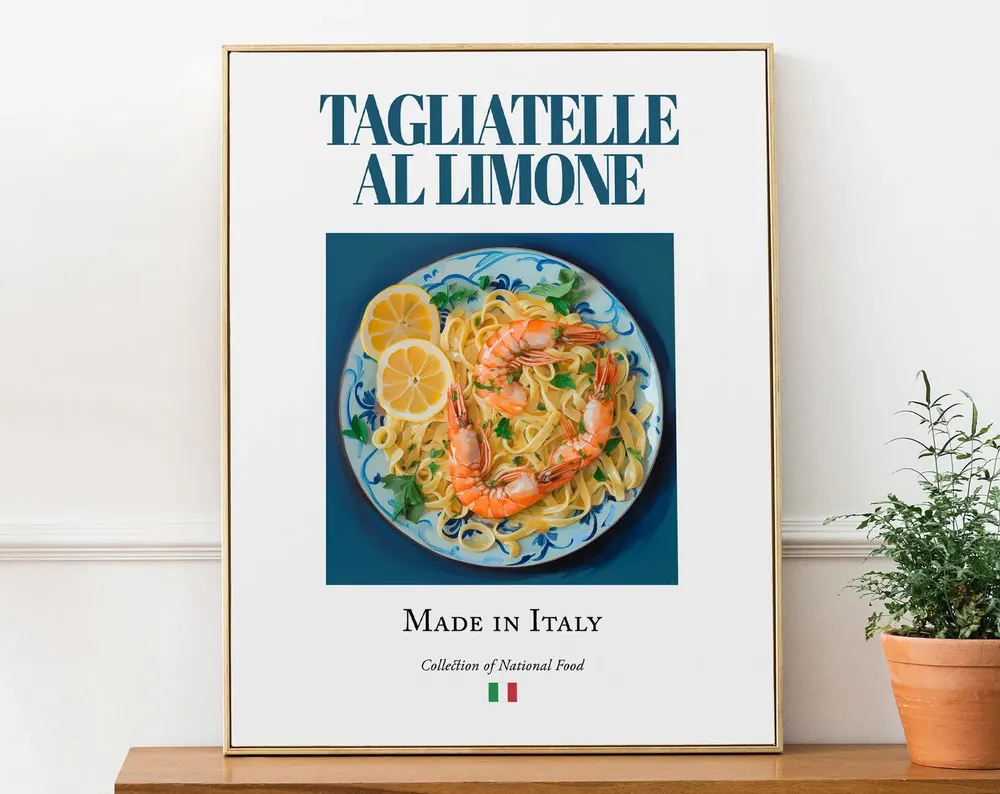 Tagliatelle Al Limone, Traditional Italian Art Print