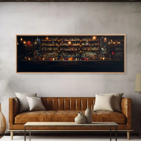 Vintage 19th Century Bar Art Print, Bar Cart Decor