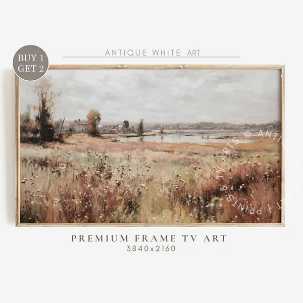 Vintage Neutral Wildflowers Art Print, Farmhouse Decor
