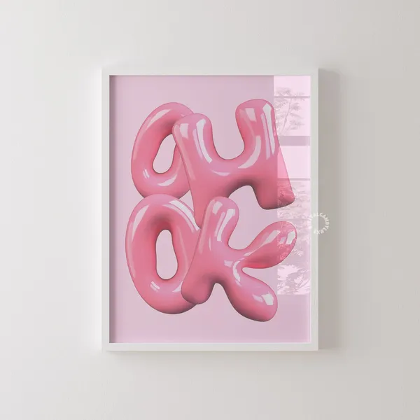 Oh Ok Funky Pink Wall Art Poster Print