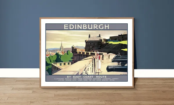 Edinburgh Vintage Travel Poster, Scotland Travel Poster