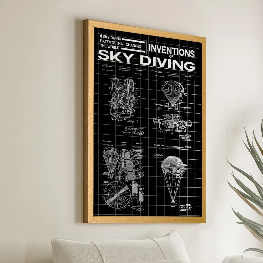 Skydiving Patent Poster, Sports Inventions Art Print - Image 2