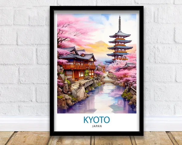 Kyoto Japan Travel Poster, Kyoto Art Print