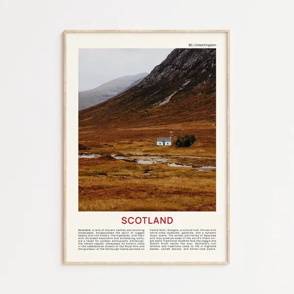 Scotland Travel Poster, United Kingdom Wall Art