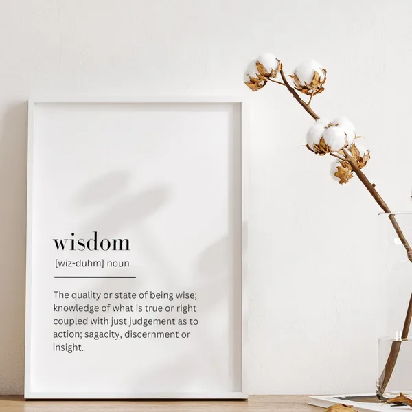 Wisdom Definition Art Print, Dictionary Style