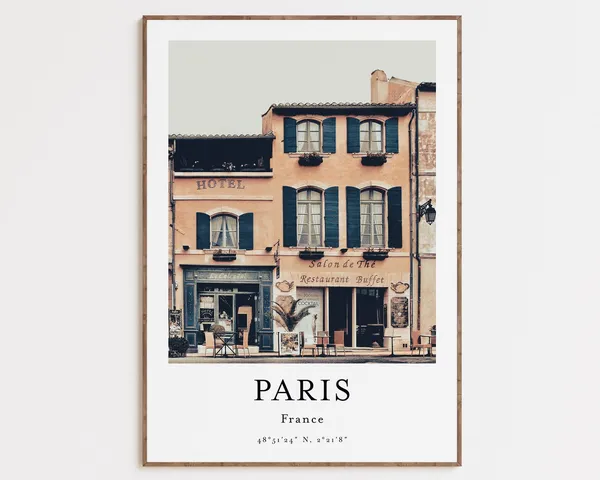 Paris City Print, Travel Poster for France