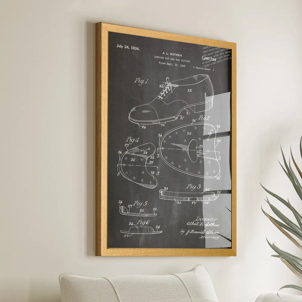 Tap Dancing Shoe Patent Poster, Dancer Gift
