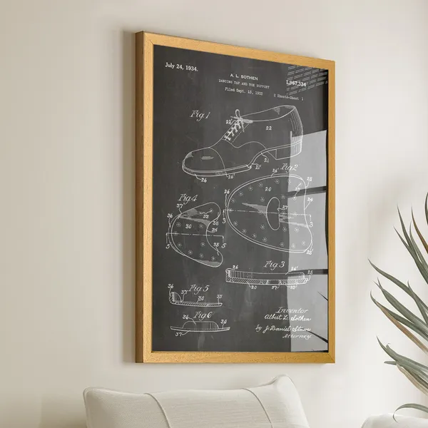 Tap Dancing Shoe Patent Poster, Dancer Gift