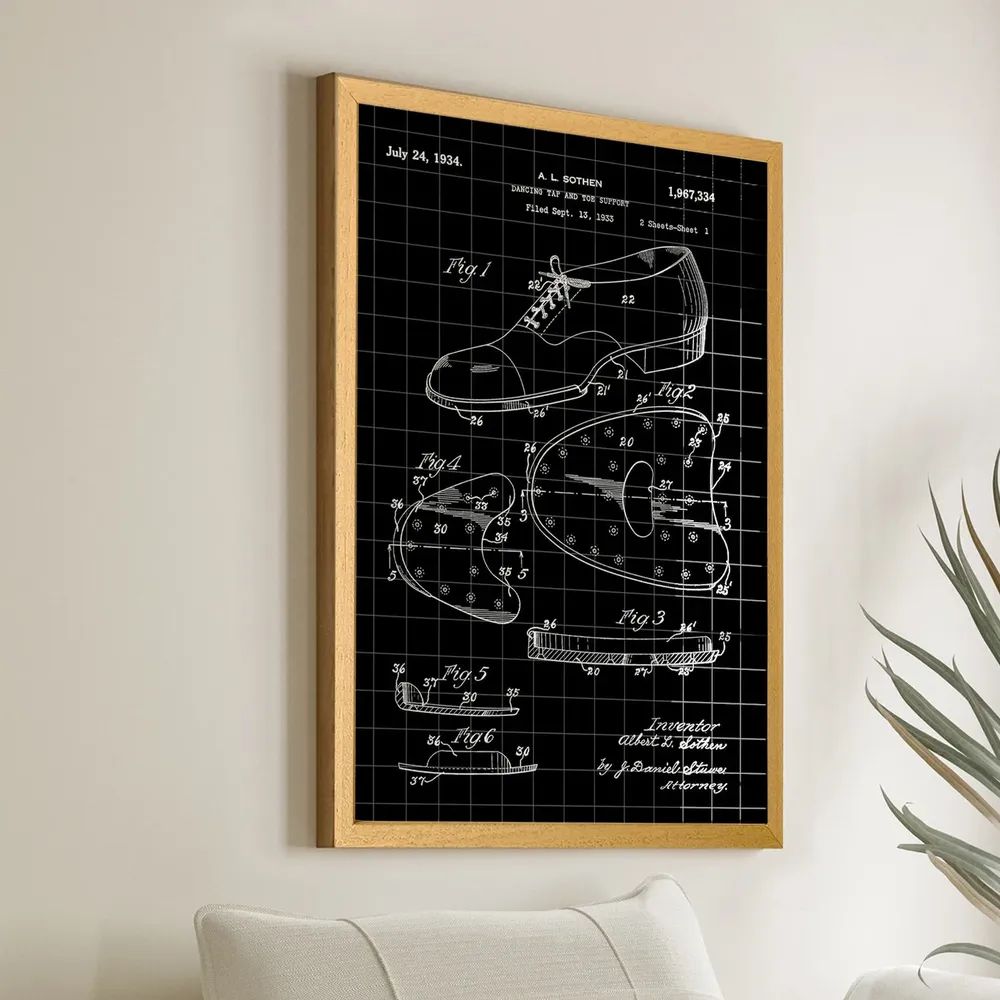 Tap Dancing Shoe Patent Poster, Dancer Gift - Image 2