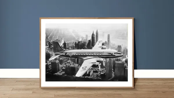 First SAS Flight Over Manhattan New York 1946 Travel Poster