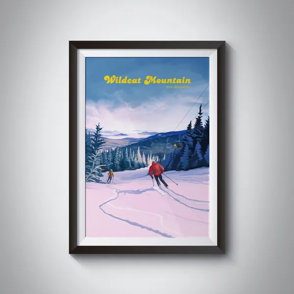 Wildcat Mountain Ski Resort Vintage Travel Poster