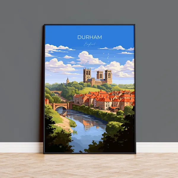 Durham Travel Poster, County Durham England