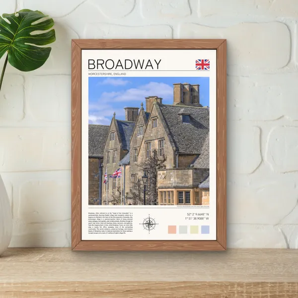 Broadway Cotswolds Travel Poster, Worcestershire