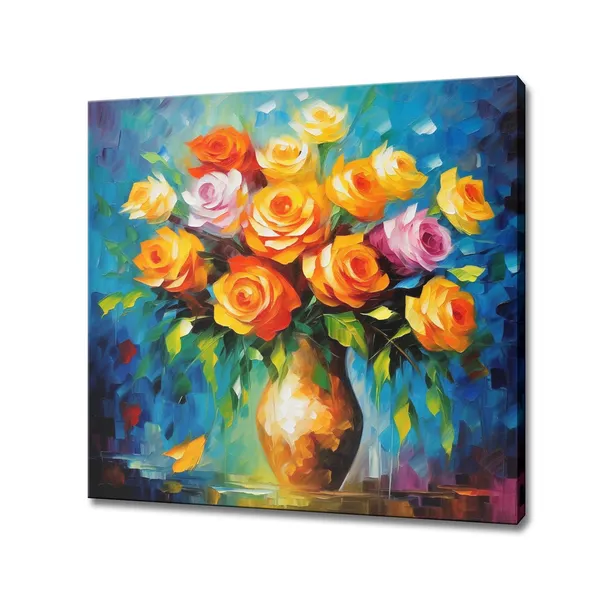 Roses Bouquet, Oil-Painting Style Floral Art Print