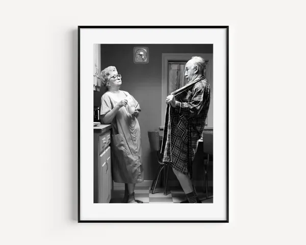 Grandpa Flashing Nana Vintage Humor Art Print