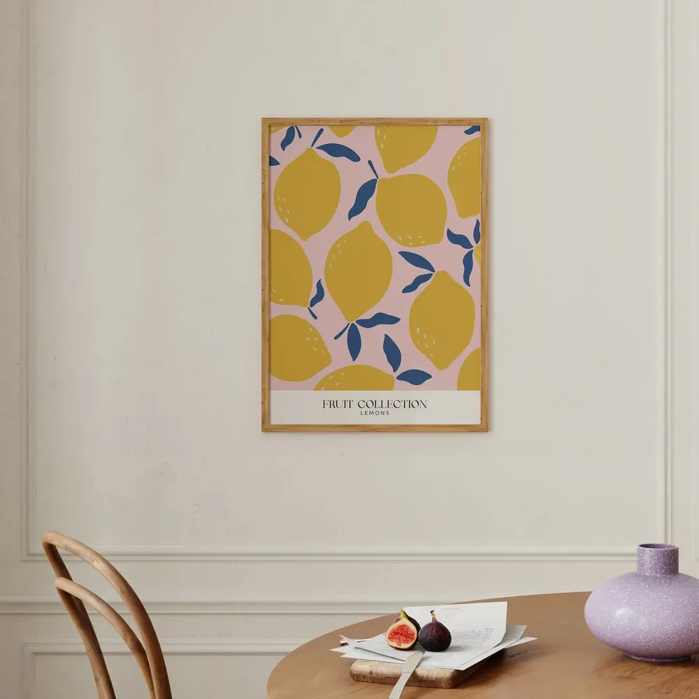 Lemons Wall Print, Kitchen Fruit Market Poster Art - Image 2