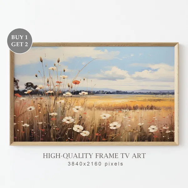 Spring Wild Flowers Field Vintage Travel Poster