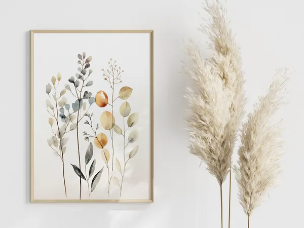 Modern Watercolor Branches Boho Nature Art Print