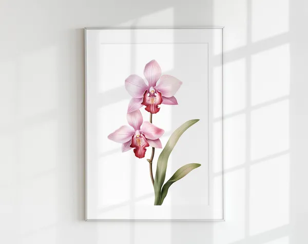 Orchid Botanical Vintage Poster, Floral Art Print