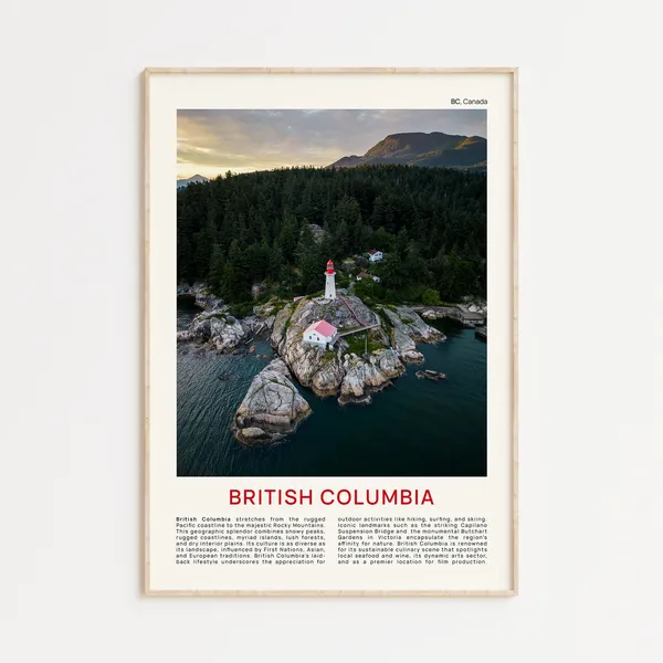 British Columbia Travel Poster, Wall Art Print