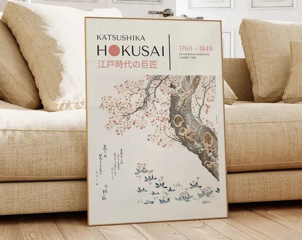 Hokusai Japanese Poster, Modern Japandi Gallery Art