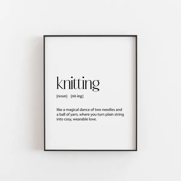 Knitting Gift Definition Poster For Her Birthday