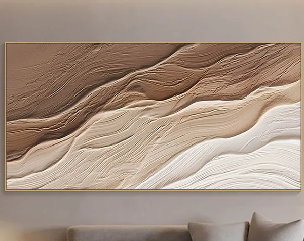 3D Minimalist Ocean Waves Art Print, Wabi Sabi