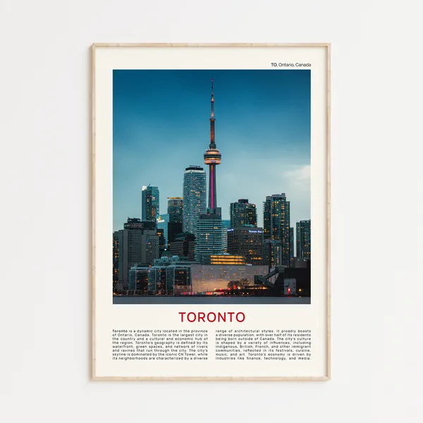Toronto Travel Poster, Ontario Wall Art Print