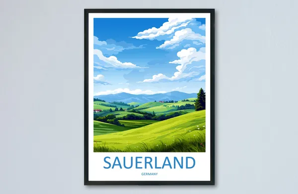 Sauerland Travel Poster, Germany Wall Art Print