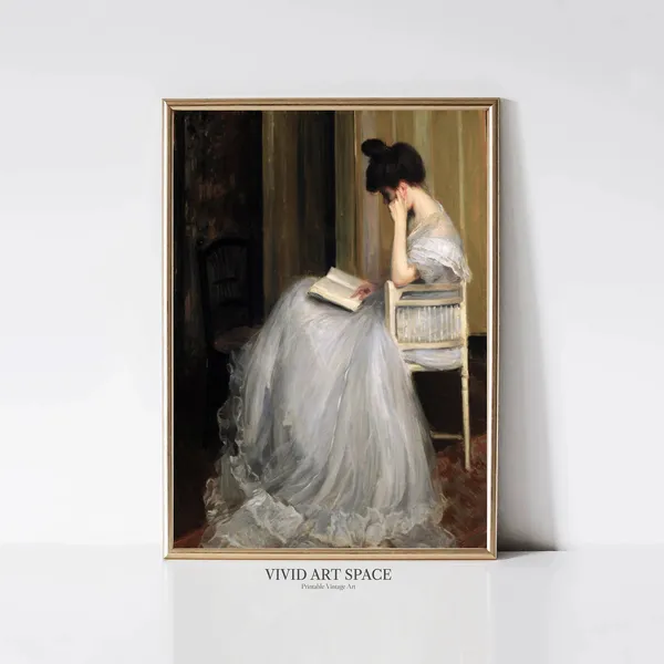 Woman Reading Vintage Victorian Portrait Art Print