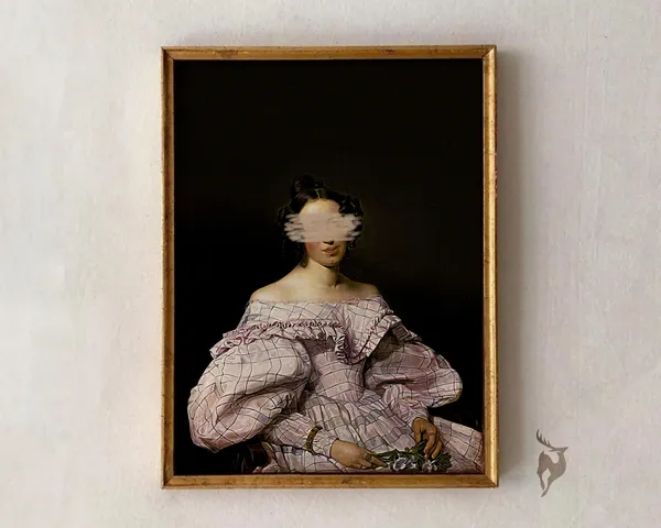 Altered Art Vintage Portrait, Eclectic Wall Art Print