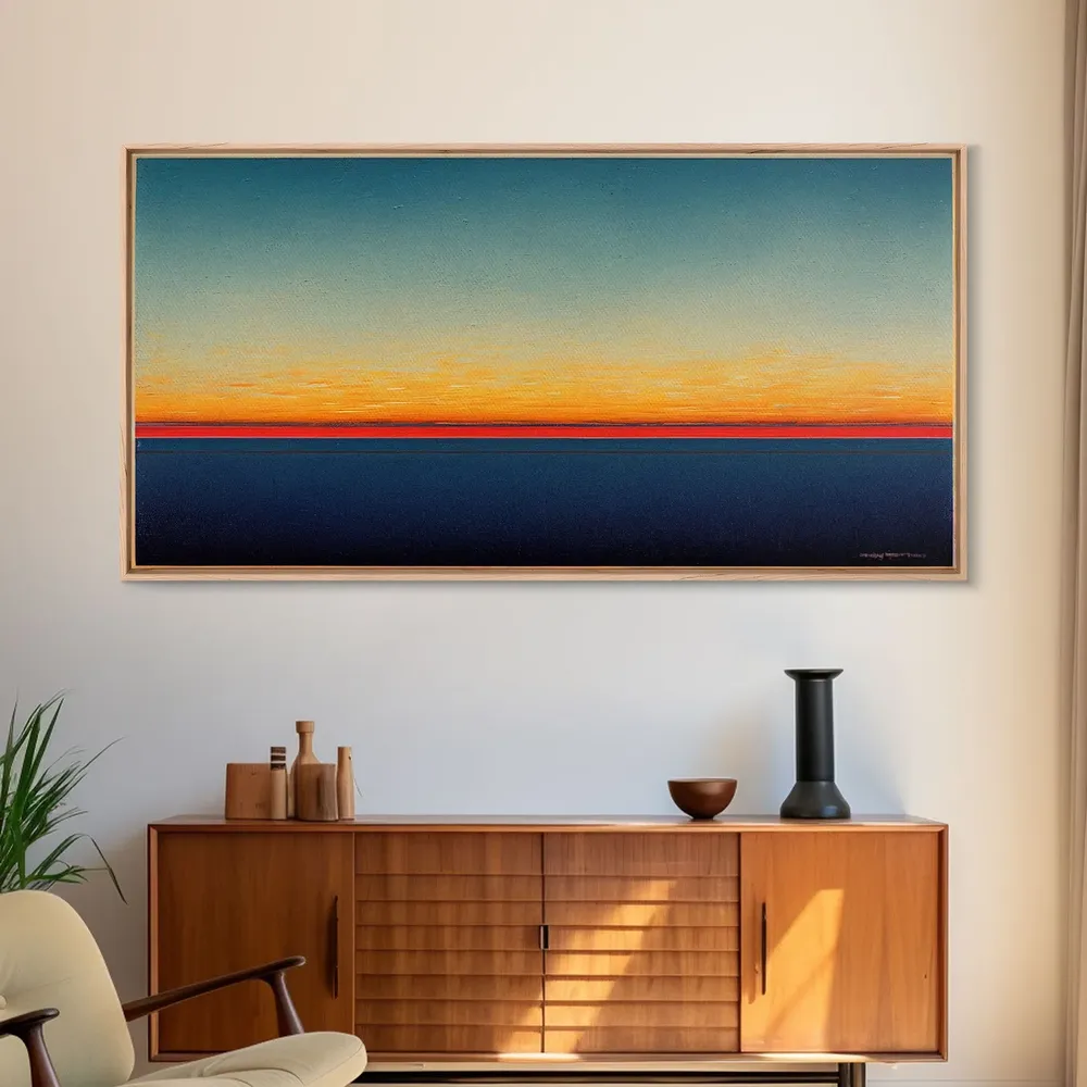 Art Deco Watercolor Sunset Art Print