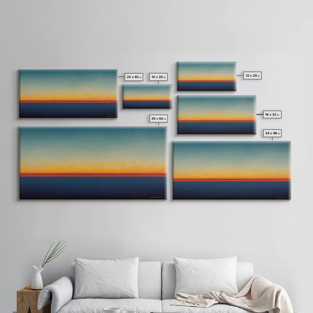 Art Deco Watercolor Sunset Art Print - Image 2