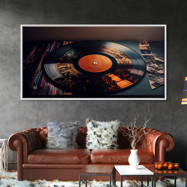 Vinyl Record Abstract Mountains Wall Art Print
