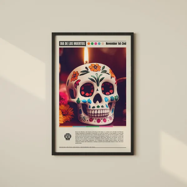 Day Of The Dead Poster, Dia De Muertos Wall Art