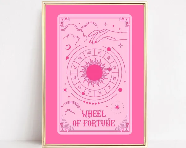 Wheel Of Fortune Tarot Card Art Print, Astrology