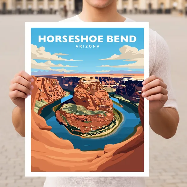 Horseshoe Bend Page Arizona Travel Poster
