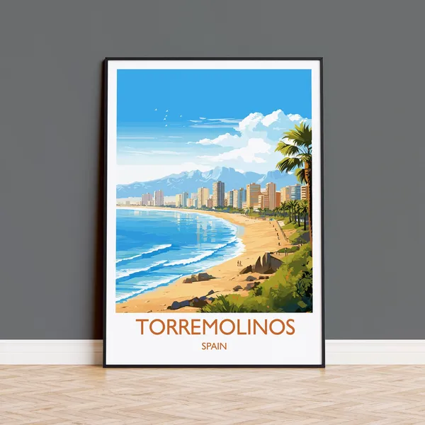 Torremolinos Travel Poster, Costa Del Sol Spain