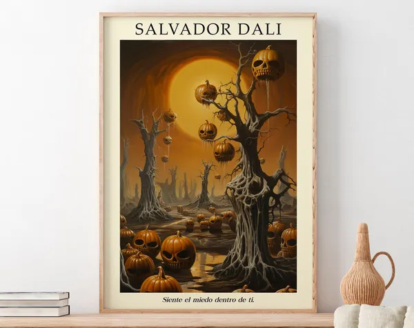 Salvador Dali Ghost Pumpkins Halloween Art Print