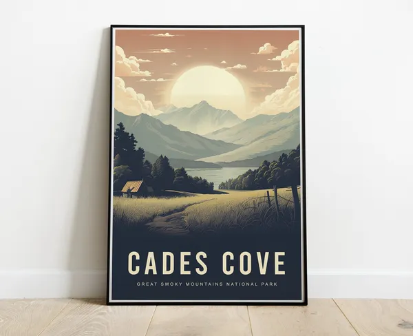 Cades Cove, Great Smoky Mountains Tennessee Travel Poster