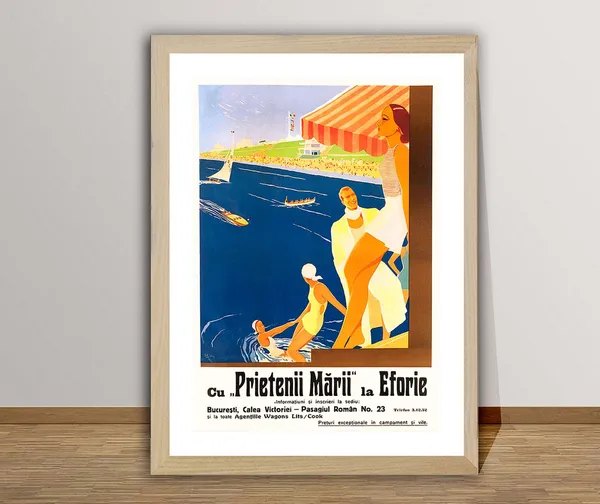 Cu Prietenii Marie La Eforie, Vintage Travel Poster